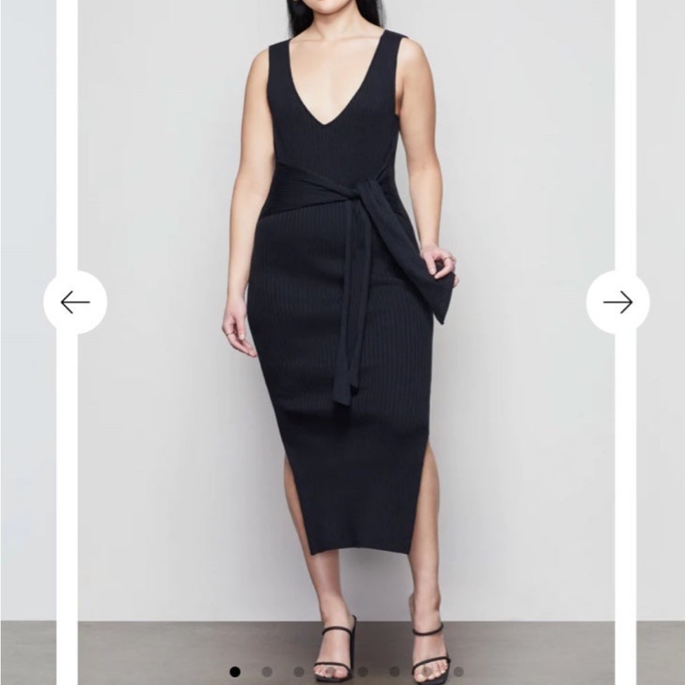 Good American black wrap dress